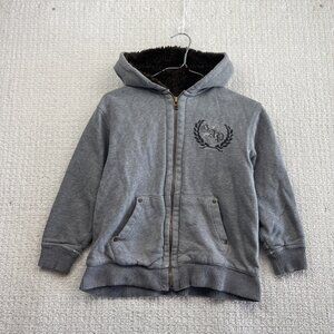 Y2K Gap Sherpa Lined Full Zip Hoodie Sweatshirt Gray Grunge Alt Youth Sz M (8)